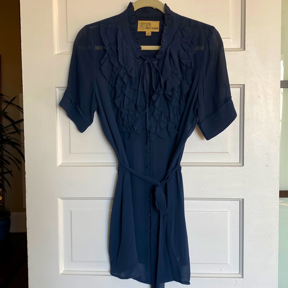 Anthropologie Project Alabama Blue Silk Tunic